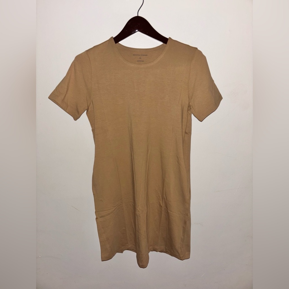 NWT Universal Standard Tesino Washed Jersey V/Neck Dress Sz 2-4 Brown Tan Cotton